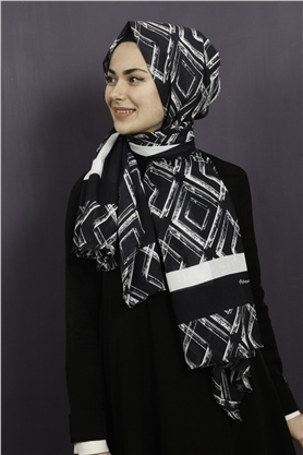 Piramit Pamuklu Desenli Şal 1289-3