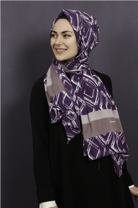 Piramit Pamuklu Desenli Şal 1289-4