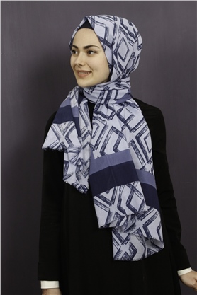 Piramit Pamuklu Desenli Şal 1289-6