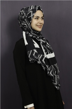 Piramit Pamuklu Desenli Şal 1289-7