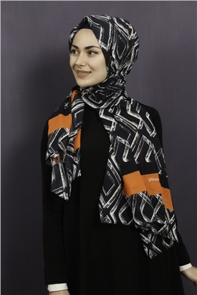 Piramit Pamuklu Desenli Şal 1289-8
