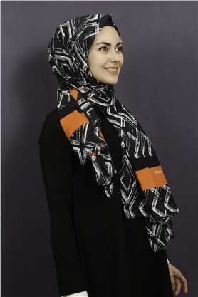Piramit Pamuklu Desenli Şal 1289-8