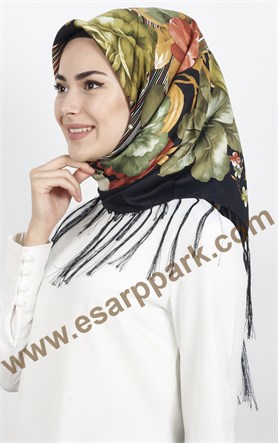 Piramit Püsküllü Eşarp 111-0016-13