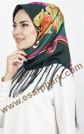 Piramit Püsküllü Eşarp 111-0016-29