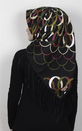 Piramit Püsküllü Eşarp 111-0021-10