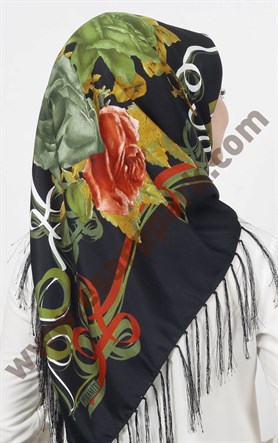 Piramit Püsküllü Eşarp 111-0023-01