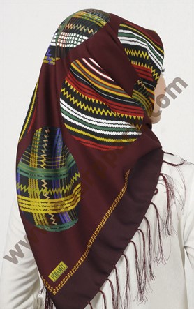 Piramit Püsküllü Eşarp 111-0023-04