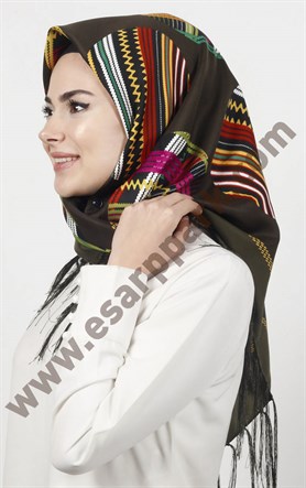 Piramit Püsküllü Eşarp 111-0023-09