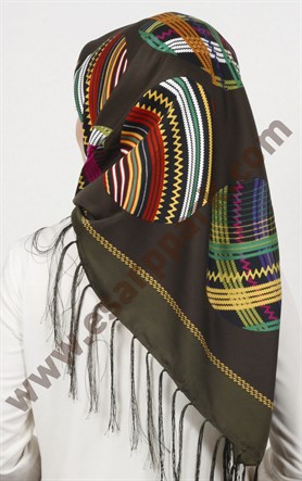 Piramit Püsküllü Eşarp 111-0023-09