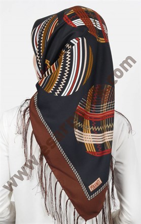 Piramit Püsküllü Eşarp 111-0023-10