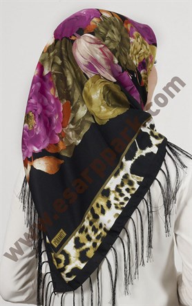 Piramit Püsküllü Eşarp 111-0023-100