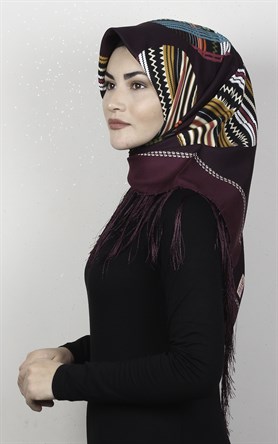 Piramit Püsküllü Eşarp 111-0023-109