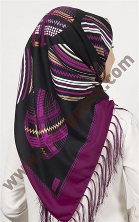 Piramit Püsküllü Eşarp 111-0023-11