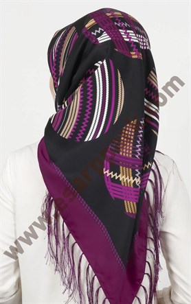 Piramit Püsküllü Eşarp 111-0023-11