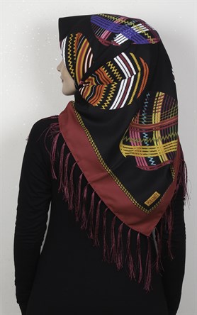 Piramit Püsküllü Eşarp 111-0023-111