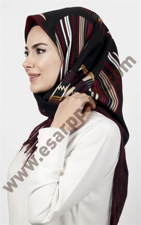 Piramit Püsküllü Eşarp 111-0023-12