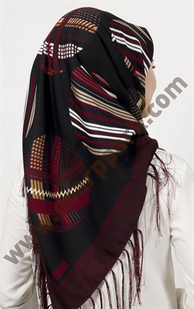 Piramit Püsküllü Eşarp 111-0023-12