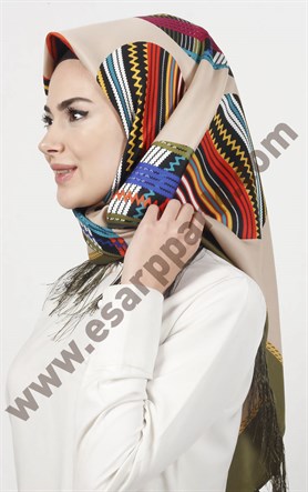 Piramit Püsküllü Eşarp 111-0023-13