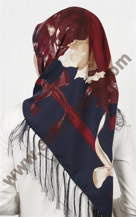 Piramit Püsküllü Eşarp 111-0023-21