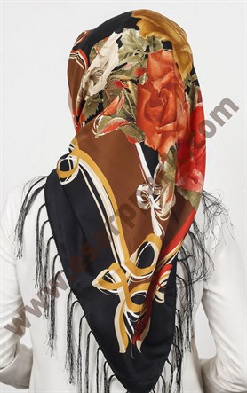 Piramit Püsküllü Eşarp 111-0023-28