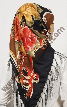 Piramit Püsküllü Eşarp 111-0023-28