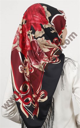 Piramit Püsküllü Eşarp 111-0023-40