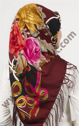 Piramit Püsküllü Eşarp 111-0023-42