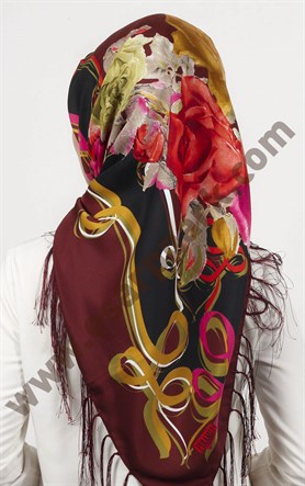 Piramit Püsküllü Eşarp 111-0023-42