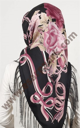 Piramit Püsküllü Eşarp 111-0023-45