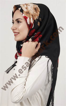 Piramit Püsküllü Eşarp 111-0023-46