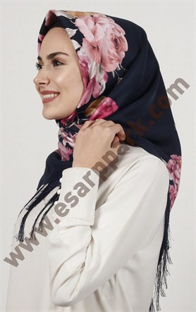 Piramit Püsküllü Eşarp 111-0023-48