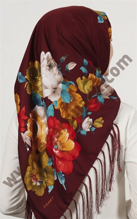 Piramit Püsküllü Eşarp 111-0023-60