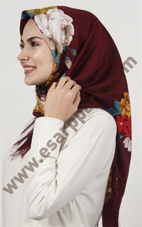 Piramit Püsküllü Eşarp 111-0023-60