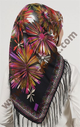 Piramit Püsküllü Eşarp 111-0023-66