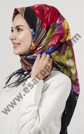 Piramit Püsküllü Eşarp 111-0023-69