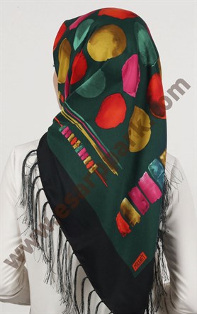 Piramit Püsküllü Eşarp 111-0023-70