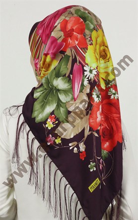 Piramit Püsküllü Eşarp 111-0023-75