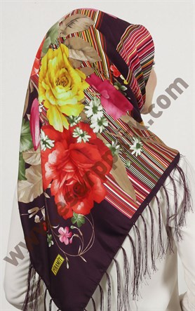 Piramit Püsküllü Eşarp 111-0023-75