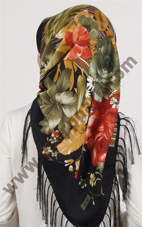 Piramit Püsküllü Eşarp 111-0023-77