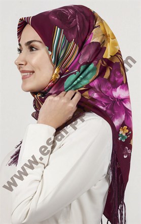 Piramit Püsküllü Eşarp 111-0023-78