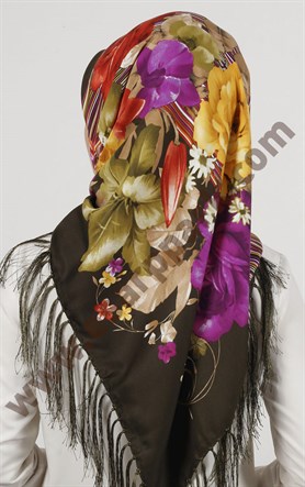 Piramit Püsküllü Eşarp 111-0023-80