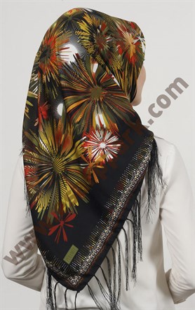 Piramit Püsküllü Eşarp 111-0023-86