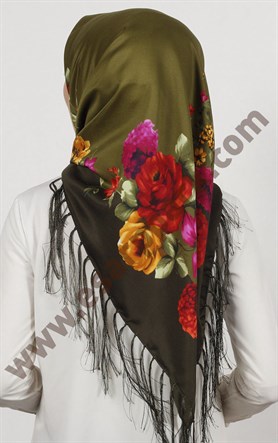 Piramit Püsküllü Eşarp 111-0023-87