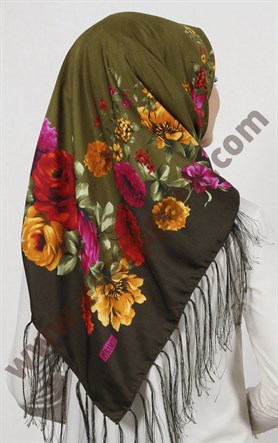 Piramit Püsküllü Eşarp 111-0023-87