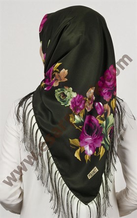 Piramit Püsküllü Eşarp 111-0023-89