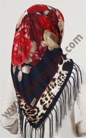 Piramit Püsküllü Eşarp 111-0023-93