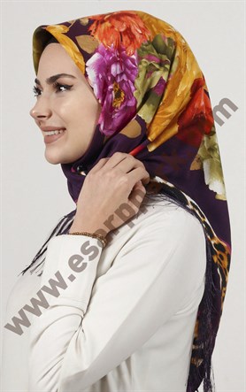 Piramit Püsküllü Eşarp 111-0023-96