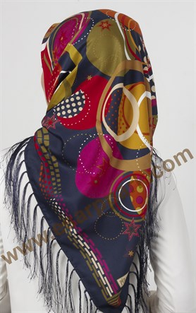 Piramit Püsküllü Eşarp 111-0024-02