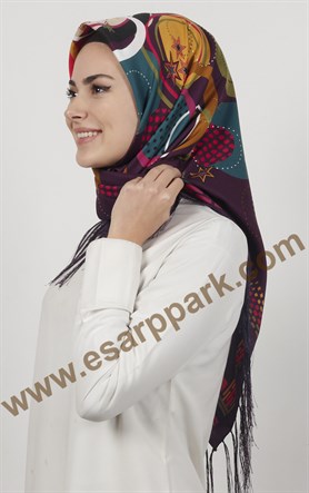 Piramit Püsküllü Eşarp 111-0024-03