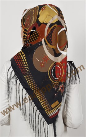 Piramit Püsküllü Eşarp 111-0024-05